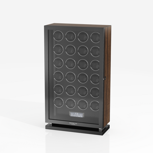 Rotelux Lignarose 24-slot watch winder, left perspective