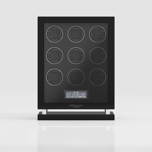 Rotelux Lignarose 9-watch automatic winder, front-facing